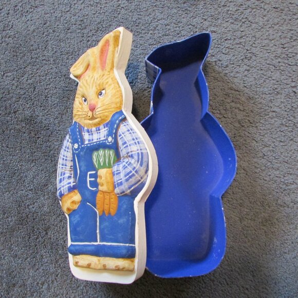 Set Of 10 Vintage Floral Porcelain Eggs & Rabbit Paper Mache Box Yellow Blue - Picture 3 of 3